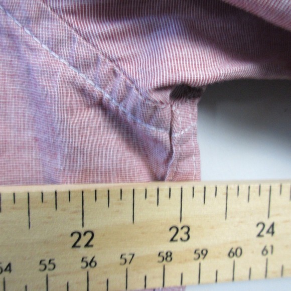 J. Crew Secret Wash Classic Button Down Shirt Men L T Red Pinstripe LS 240 - Picture 11 of 13